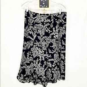 SIGRID OLSEN SPORT WHITE LEAF PRINT MIDI SKIRT SIZE 10P